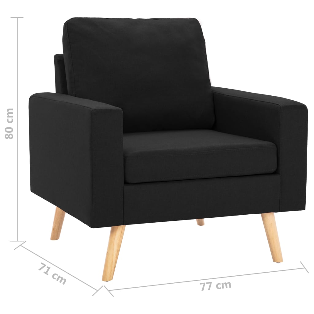 vidaXL Fotoliu, negru, material textil