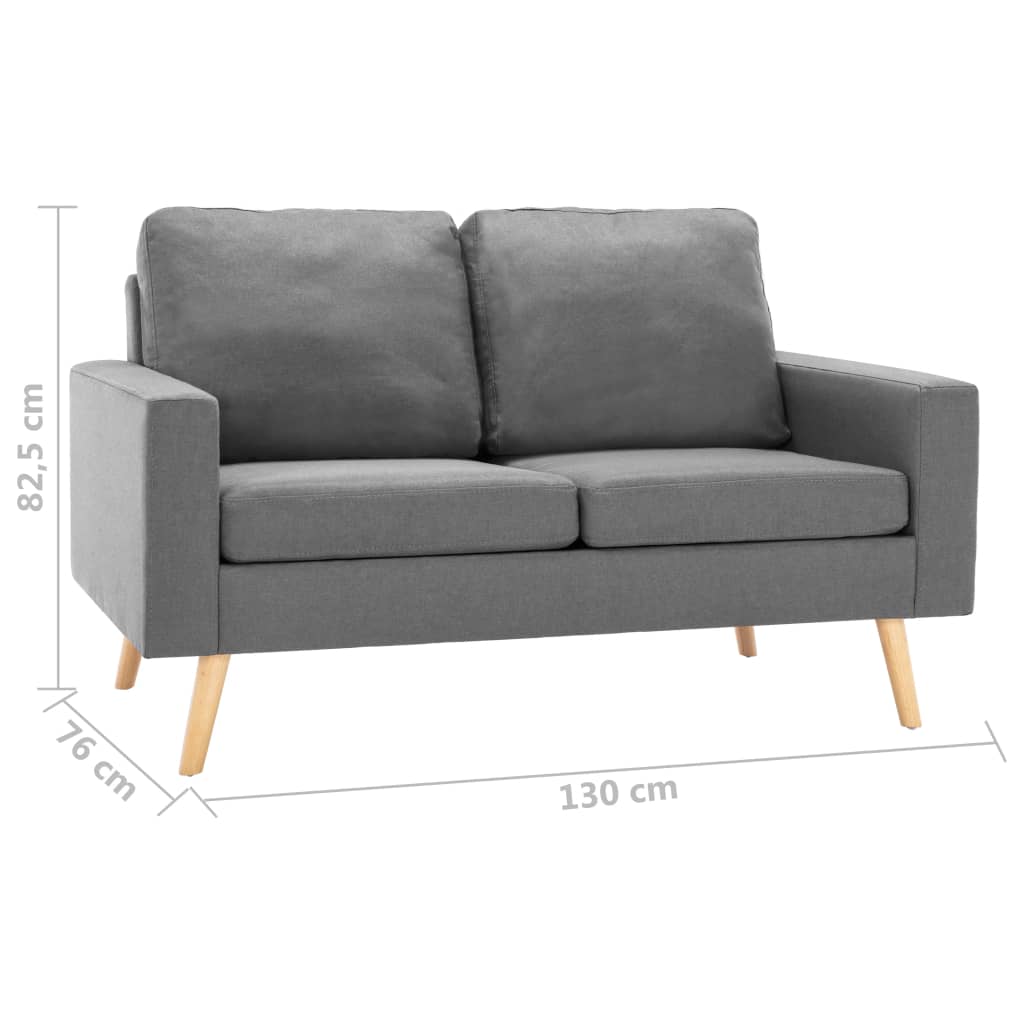 vidaXL Canapea cu 2 locuri, gri deschis, material textil vidaXL Canapea cu 2 locuri, gri deschis, material textil