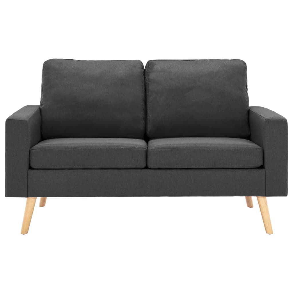 vidaXL Canapea cu 2 locuri, gri închis, material textil