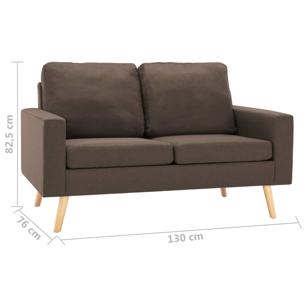 vidaXL Canapea cu 2 locuri, maro, material textil