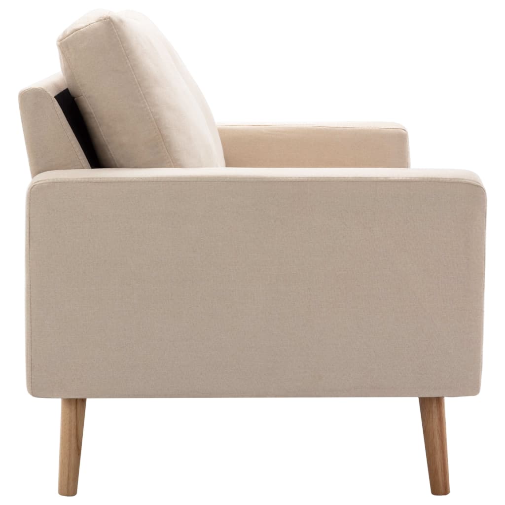 vidaXL Canapea cu 2 locuri, crem, material textil