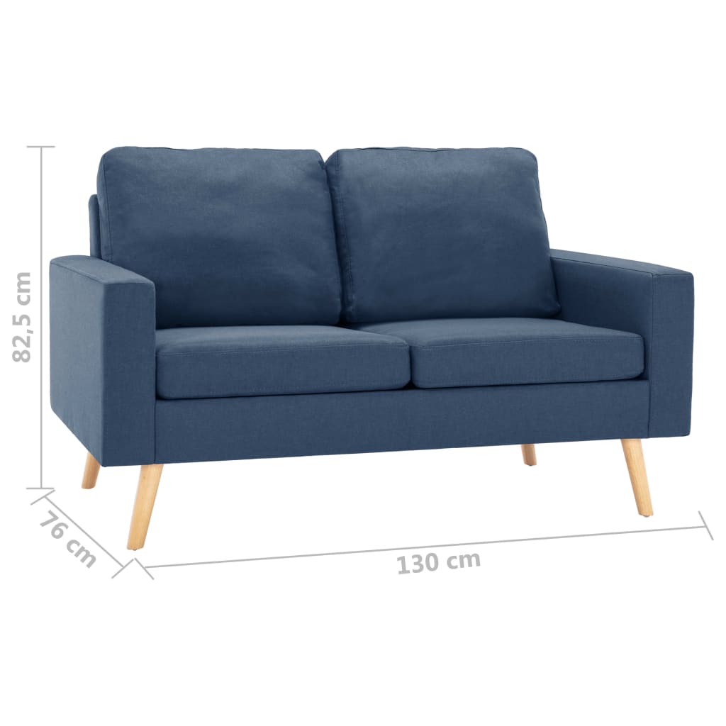 vidaXL Canapea cu 2 locuri, albastru, material textil vidaXL Canapea cu 2 locuri, albastru, material textil