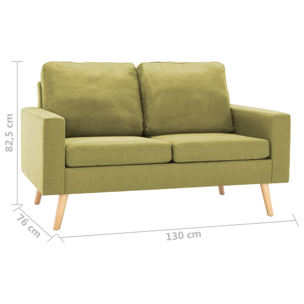 vidaXL Canapea cu 2 locuri, verde, material textil vidaXL Canapea cu 2 locuri, verde, material textil
