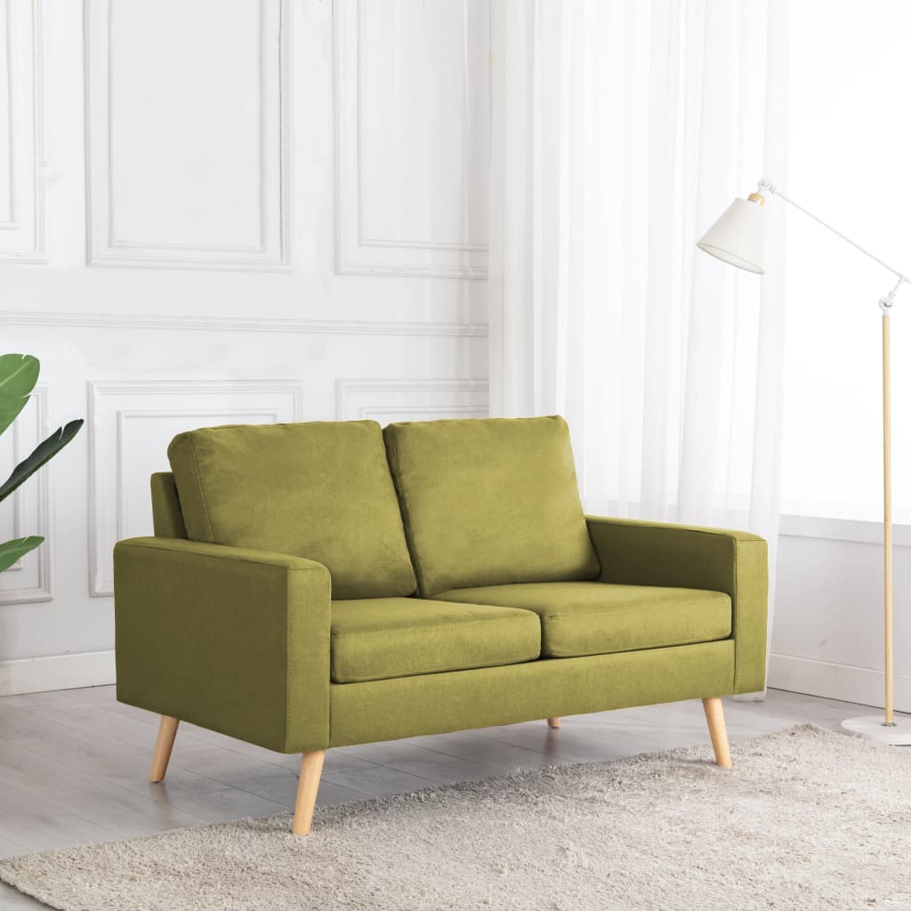vidaXL Canapea cu 2 locuri, verde, material textil vidaXL Canapea cu 2 locuri, verde, material textil