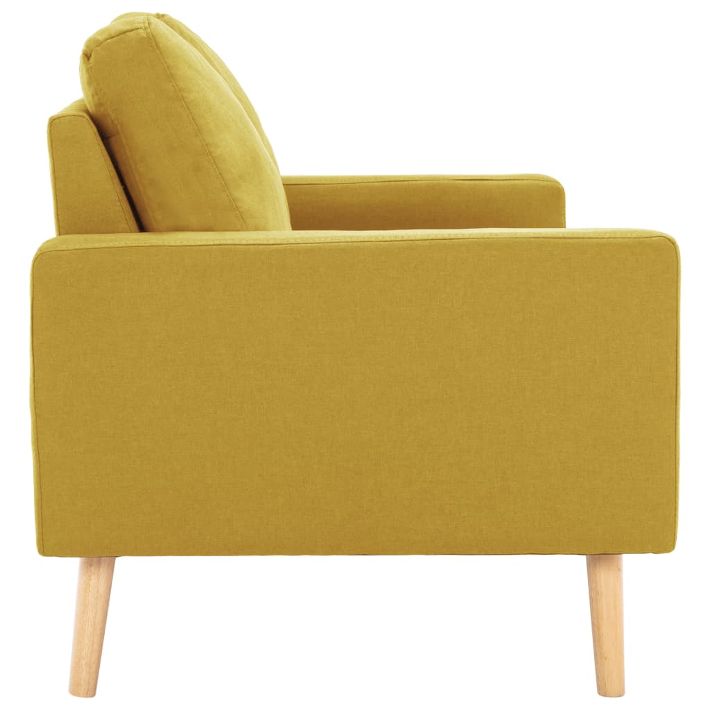 vidaXL Canapea cu 2 locuri, galben, material textil