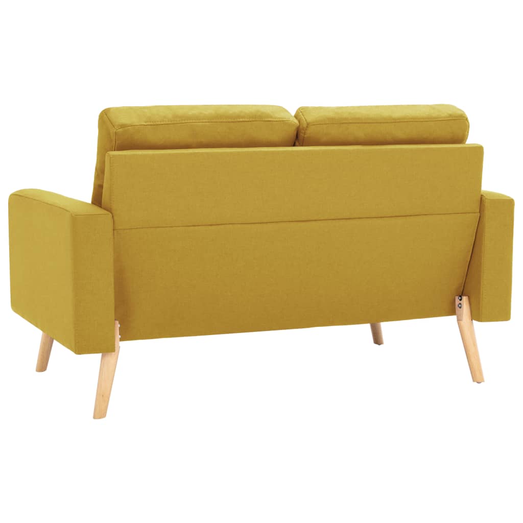 vidaXL Canapea cu 2 locuri, galben, material textil