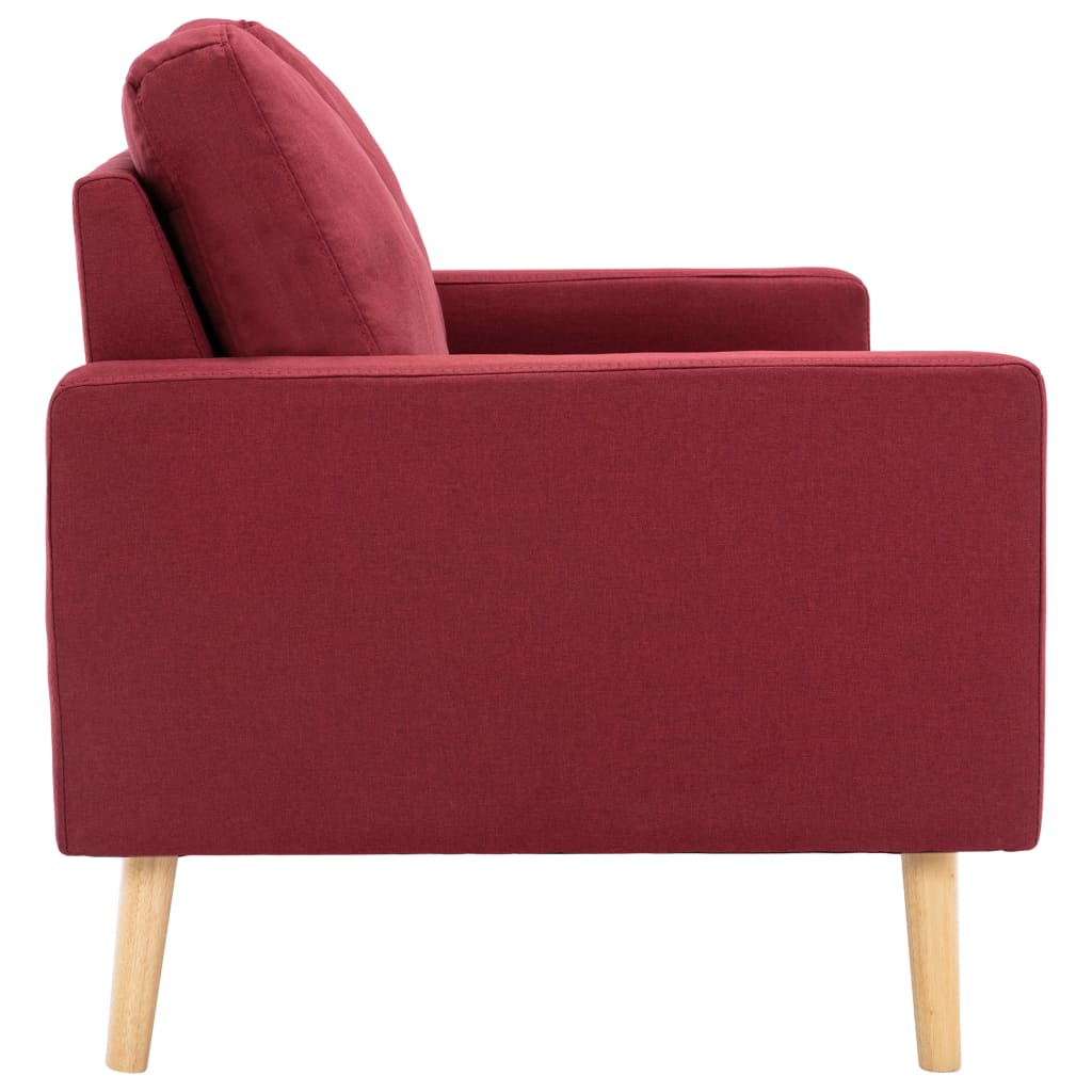 vidaXL Canapea cu 2 locuri, roșu vin, material textil