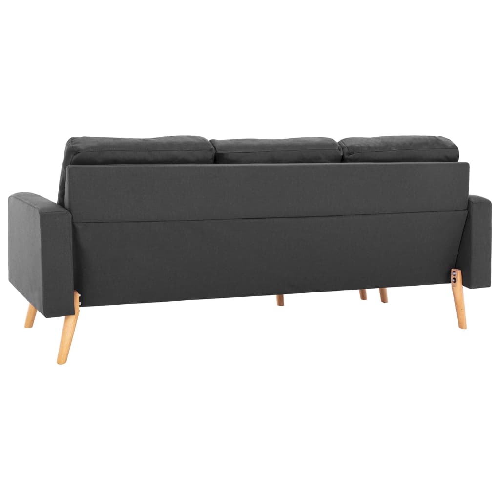 vidaXL Canapea cu 3 locuri și taburet, gri închis, material textil vidaXL Canapea cu 3 locuri și taburet, gri închis, material textil