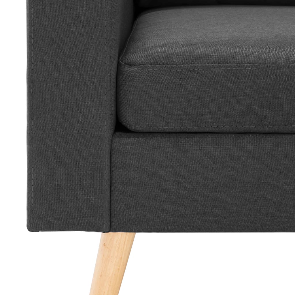 vidaXL Canapea cu 3 locuri și taburet, gri închis, material textil vidaXL Canapea cu 3 locuri și taburet, gri închis, material textil