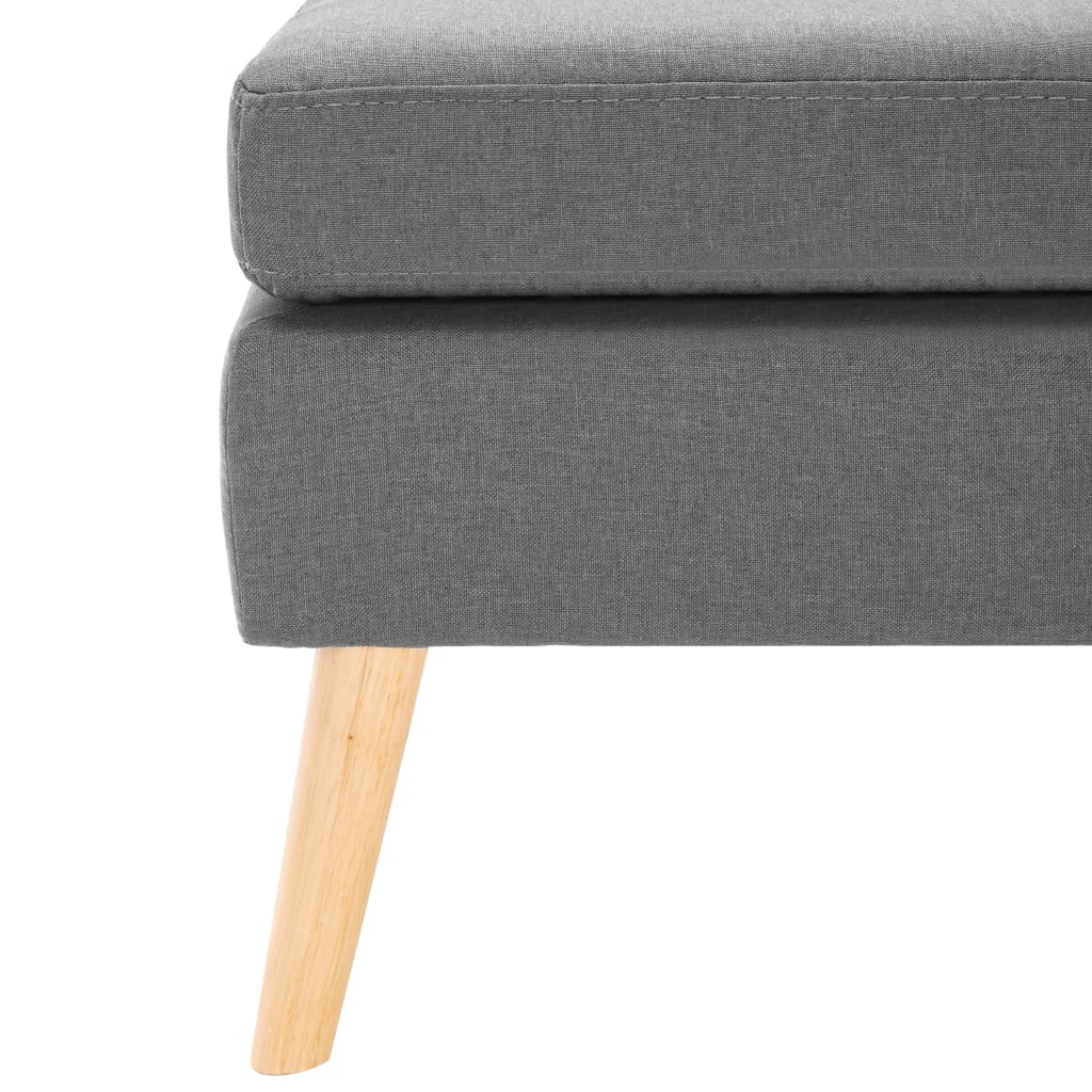 vidaXL Taburet, gri deschis, material textil vidaXL Taburet, gri deschis, material textil