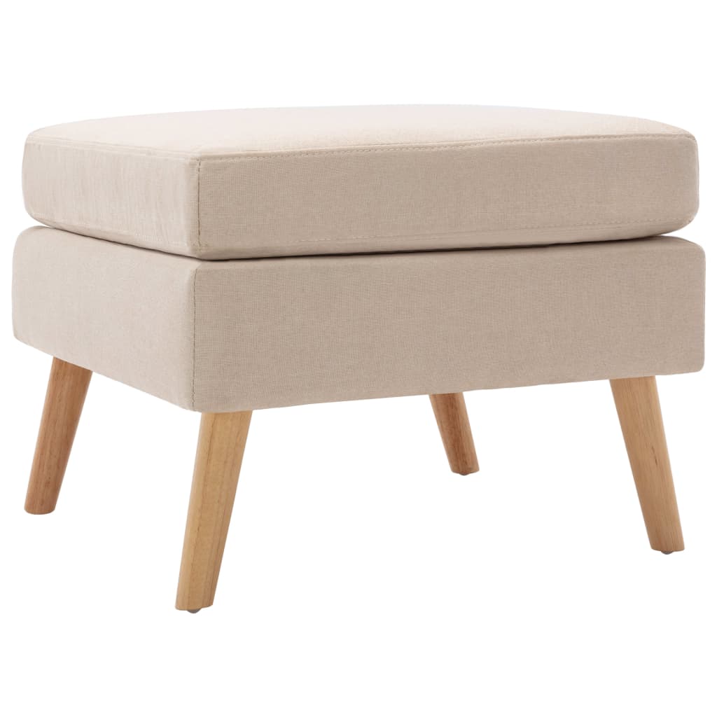 vidaXL Taburet, crem, material textil vidaXL Taburet, crem, material textil