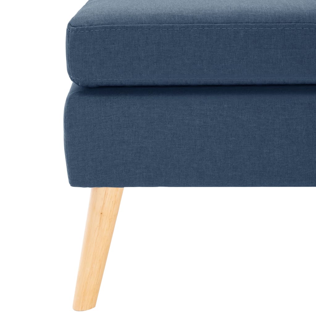 vidaXL Taburet, albastru, material textil vidaXL Taburet, albastru, material textil