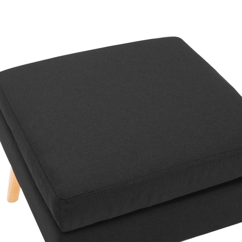vidaXL Taburet, negru, material textil vidaXL Taburet, negru, material textil