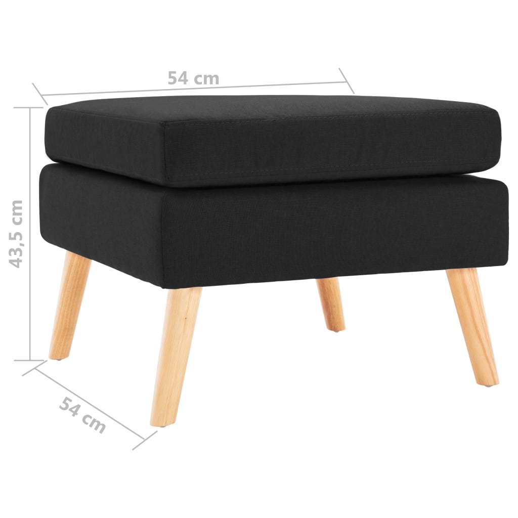 vidaXL Taburet, negru, material textil vidaXL Taburet, negru, material textil