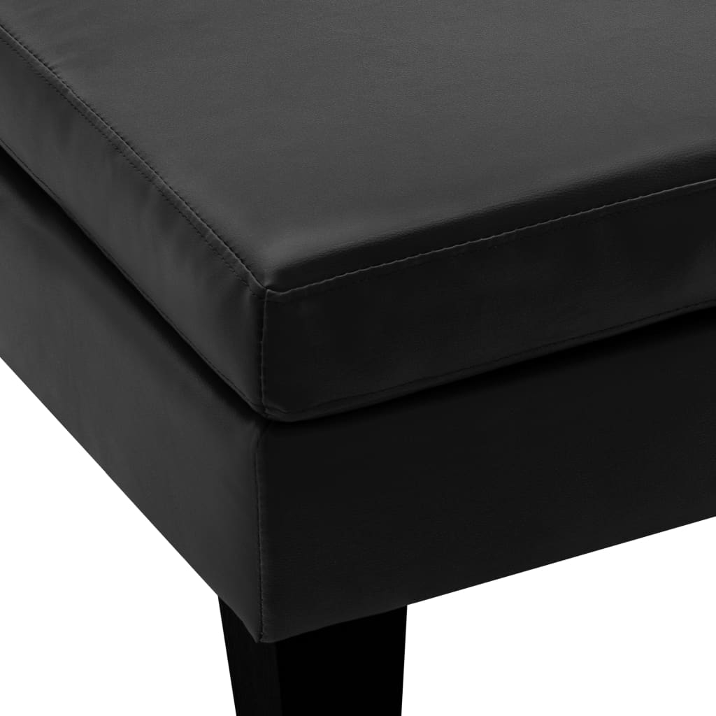 vidaXL Taburet, negru, piele ecologică vidaXL Taburet, negru, piele ecologică