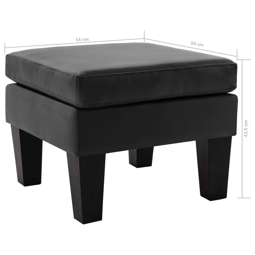 vidaXL Taburet, negru, piele ecologică vidaXL Taburet, negru, piele ecologică