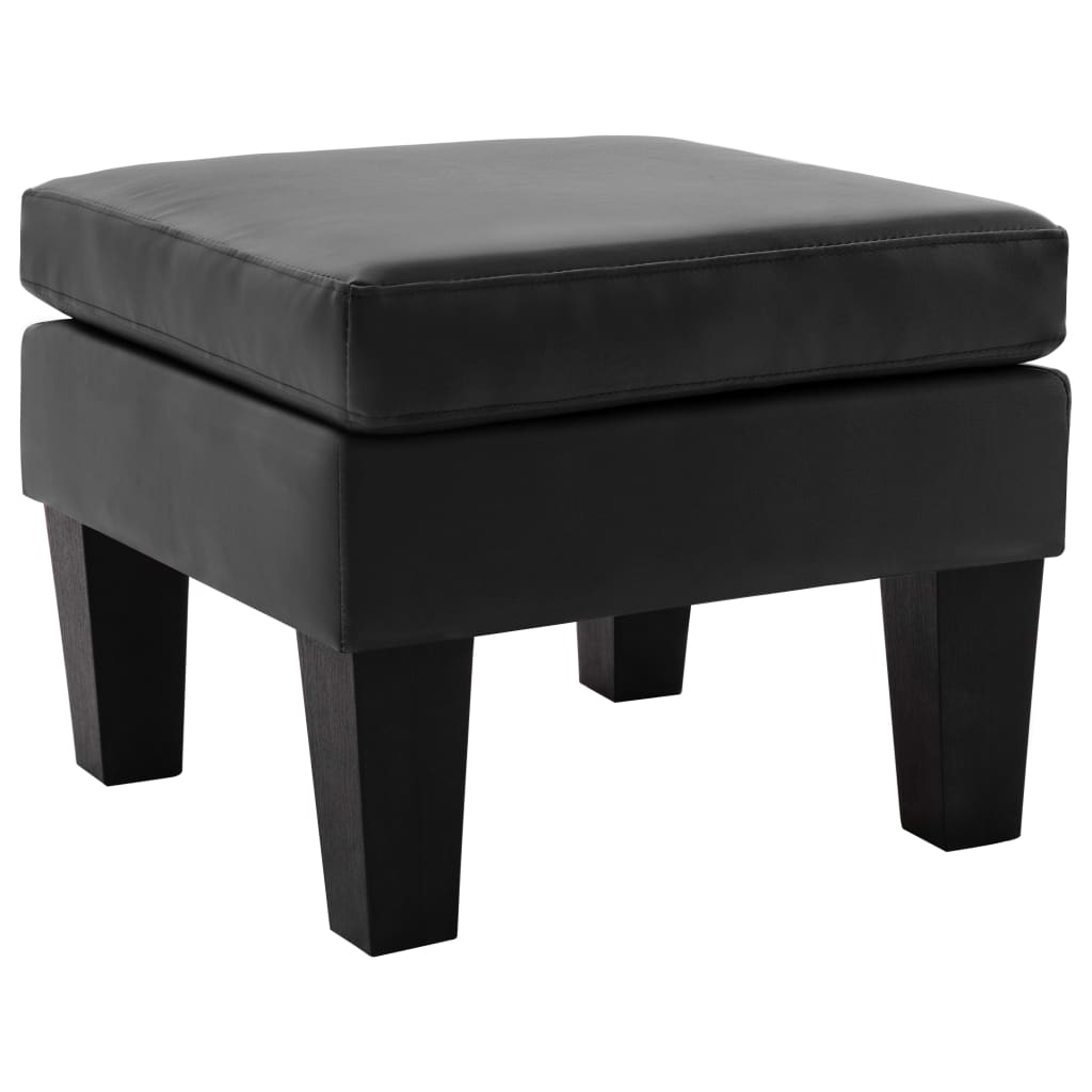 vidaXL Taburet, negru, piele ecologică vidaXL Taburet, negru, piele ecologică