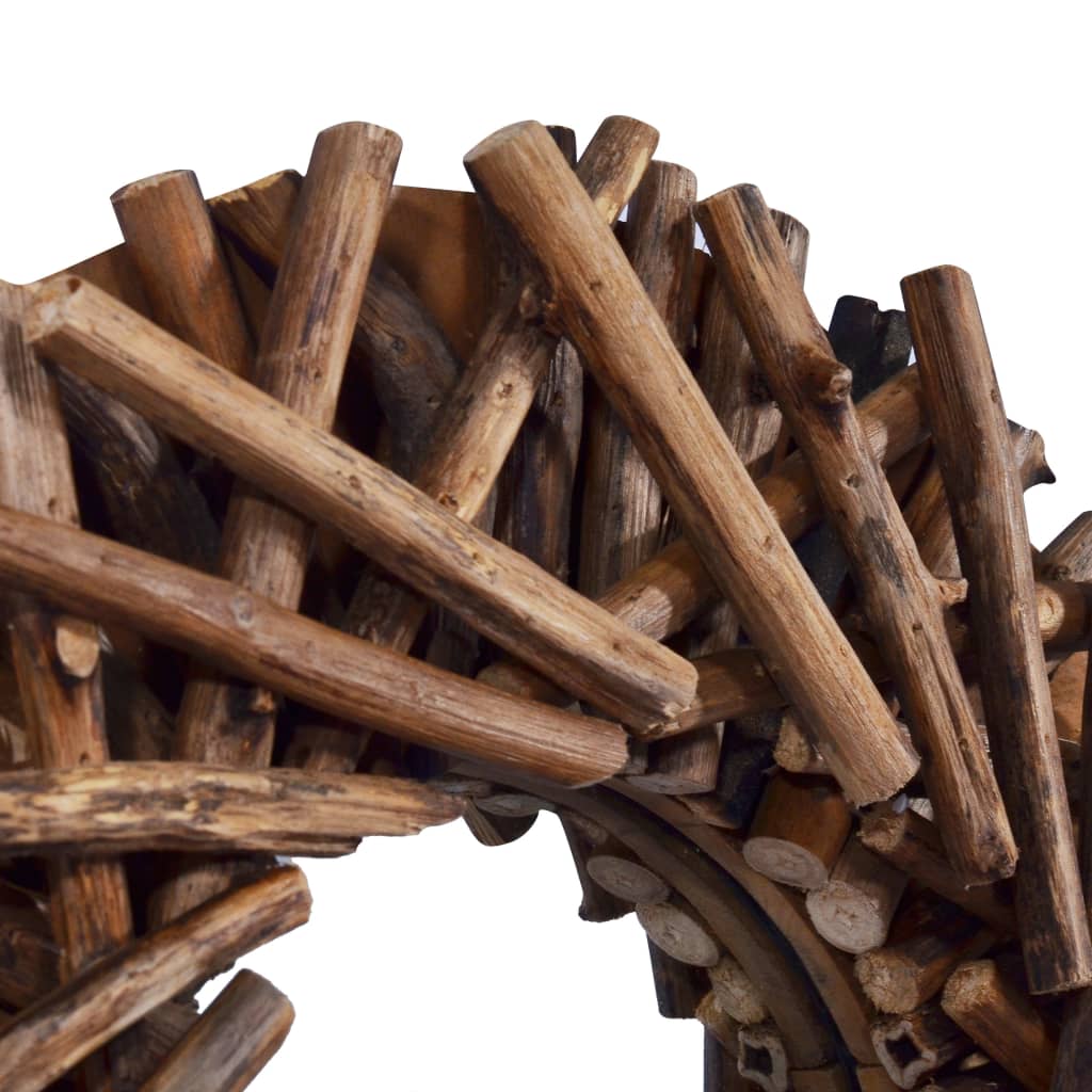 vidaXL Oglindă de perete, 60 cm, tec, rotund