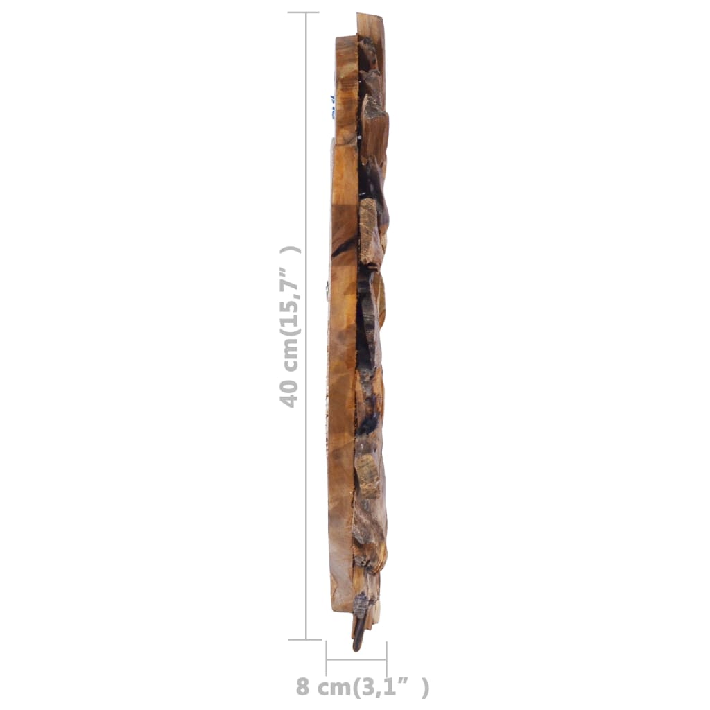 vidaXL Oglindă de perete, 40 cm, tec, rotund vidaXL Oglindă de perete, 40 cm, tec, rotund