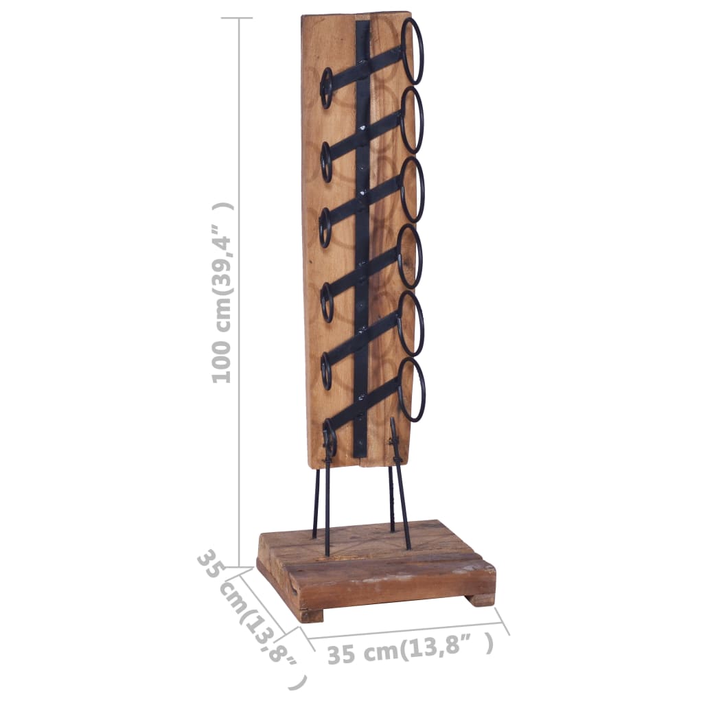 vidaXL Suport 6 sticle de vin, 35x35x100 cm, lemn masiv de tec vidaXL Suport 6 sticle de vin, 35x35x100 cm, lemn masiv de tec