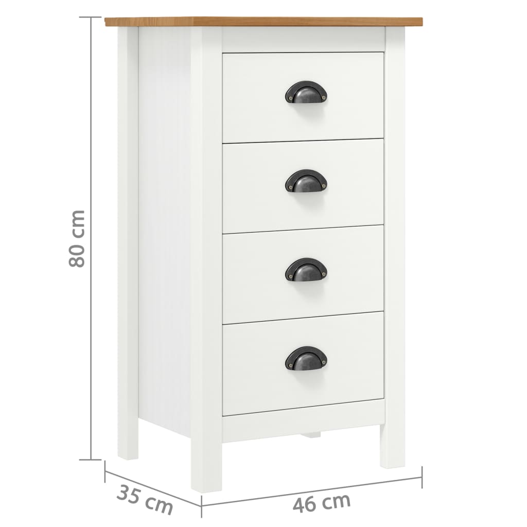 vidaXL Servantă Hill, alb, 46x35x80 cm, lemn masiv de pin vidaXL Servantă Hill, alb, 46x35x80 cm, lemn masiv de pin