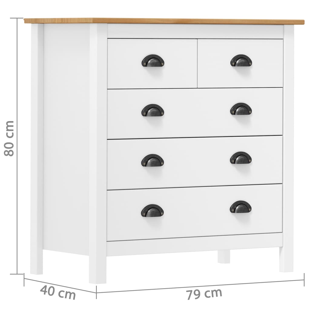 vidaXL Servantă Hill, alb, 79x40x80 cm, lemn masiv de pin vidaXL Servantă Hill, alb, 79x40x80 cm, lemn masiv de pin