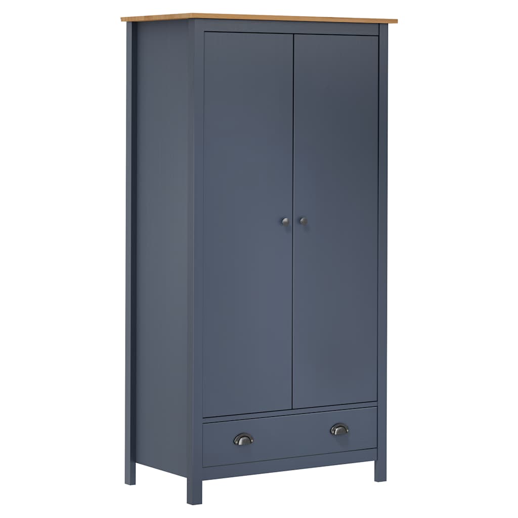 vidaXL Șifonier cu 2 uși Hill, gri, 89x50x170 cm, lemn masiv pin vidaXL Șifonier cu 2 uși Hill, gri, 89x50x170 cm, lemn masiv pin
