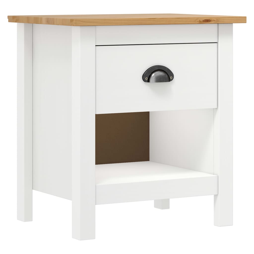 vidaXL Noptiere Hill, 2 buc., 46x35x49,5 cm, lemn masiv de pin