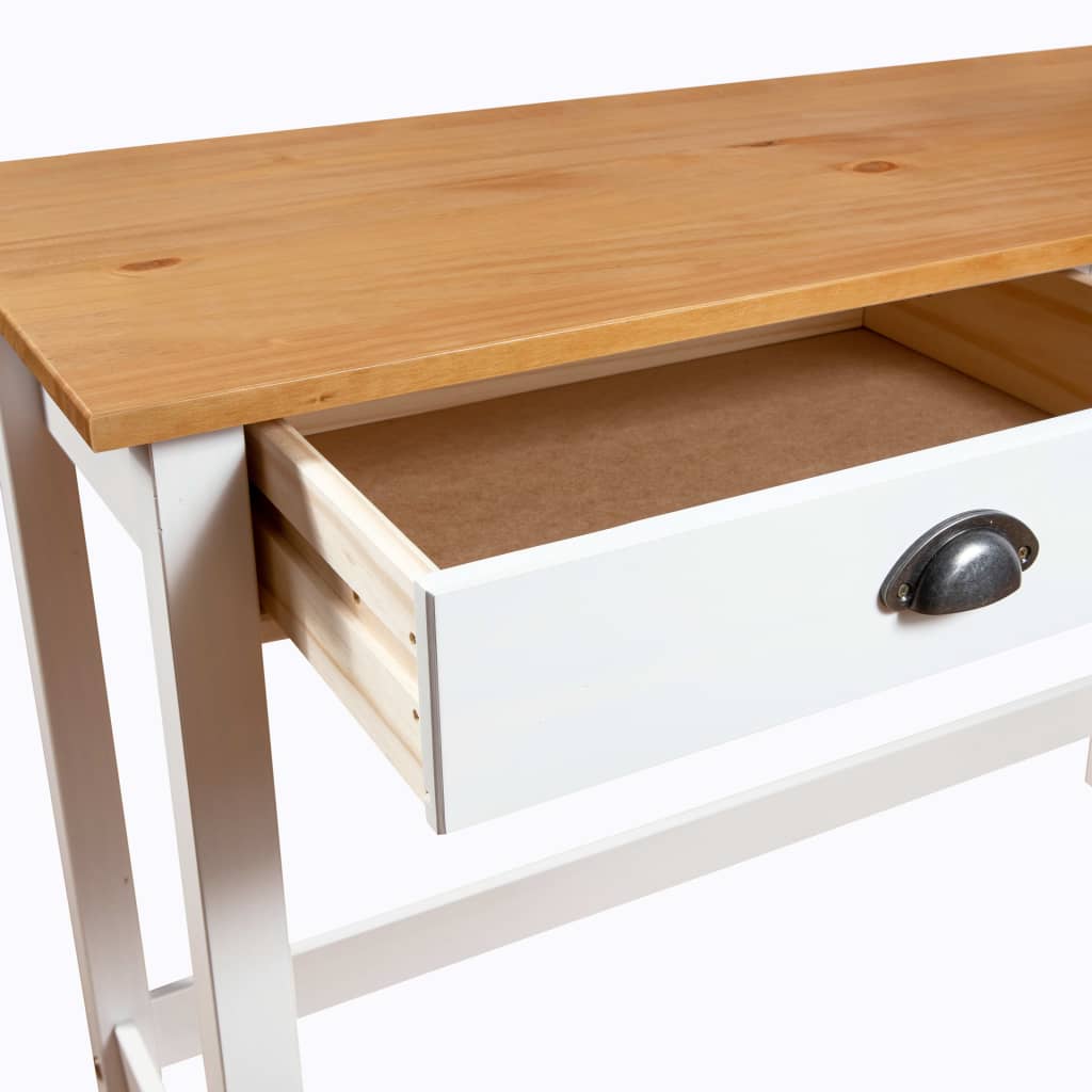 vidaXL Masă consolă Hill cu 2 sertare, 110x45x74 cm, lemn masiv pin