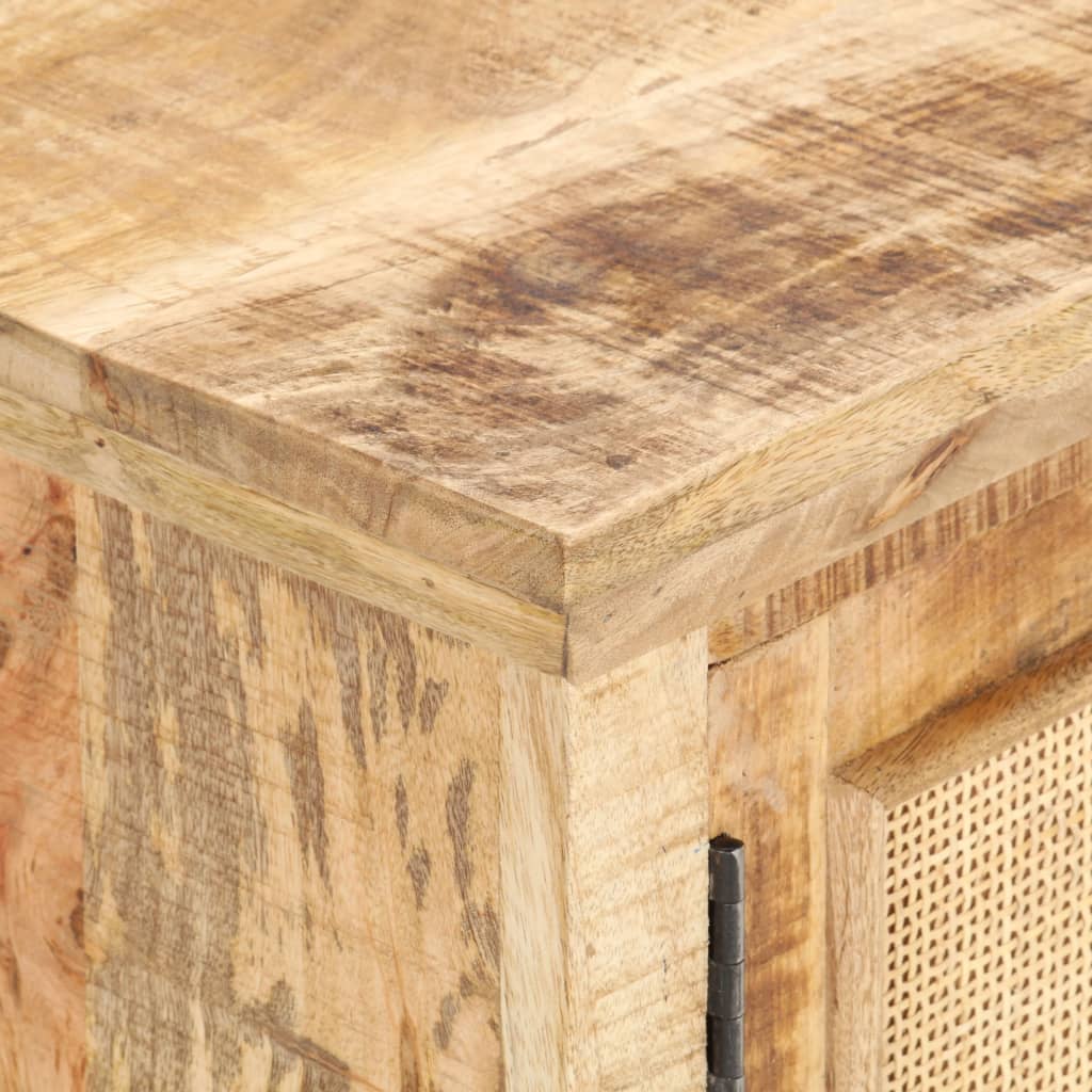 vidaXL Măsuță de cafea, 90x50x35 cm, lemn masiv de mango & trestie