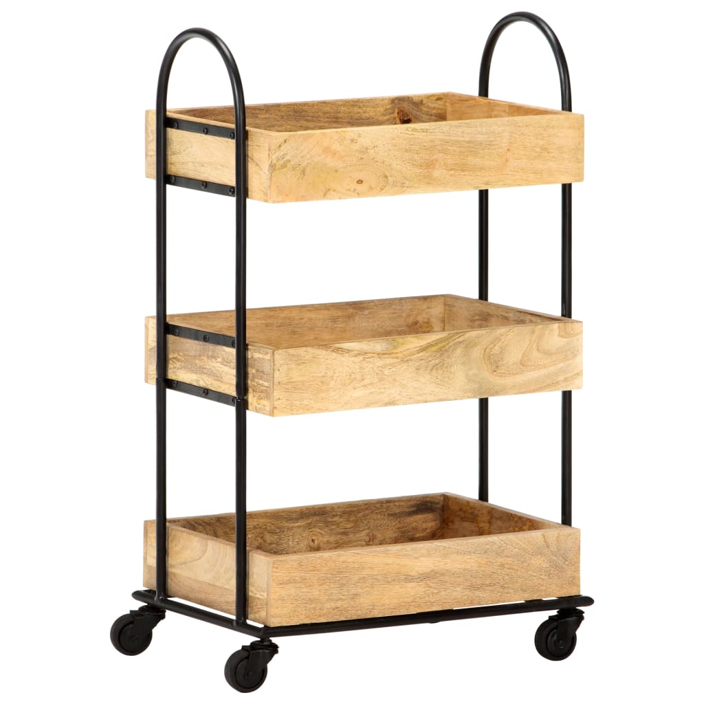 vidaXL Cărucior bucătărie cu 3 niveluri, 46x30x76 cm, lemn masiv mango