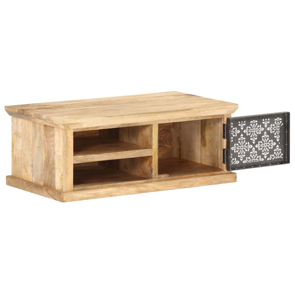 vidaXL Măsuță cafea cu ușă, 90 x 50 x 35 cm, lemn masiv de mango vidaXL Măsuță cafea cu ușă, 90 x 50 x 35 cm, lemn masiv de mango