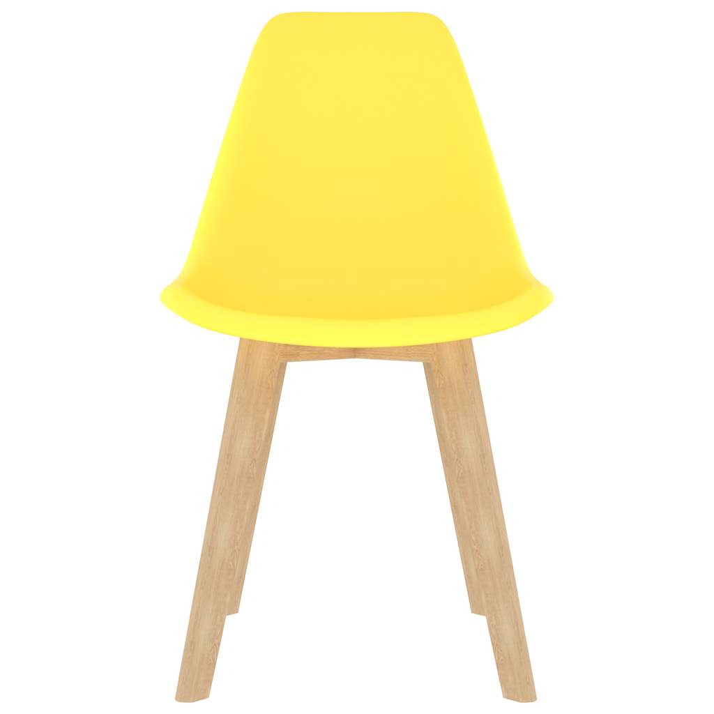 vidaXL Scaune de bucătărie, 2 buc., galben, plastic
