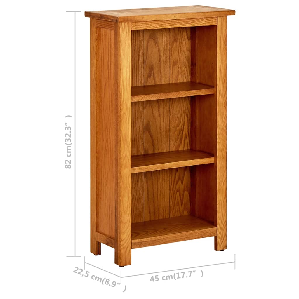 vidaXL Bibliotecă 45x22,5x82 cm, lemn masiv de stejar vidaXL Bibliotecă 45x22,5x82 cm, lemn masiv de stejar