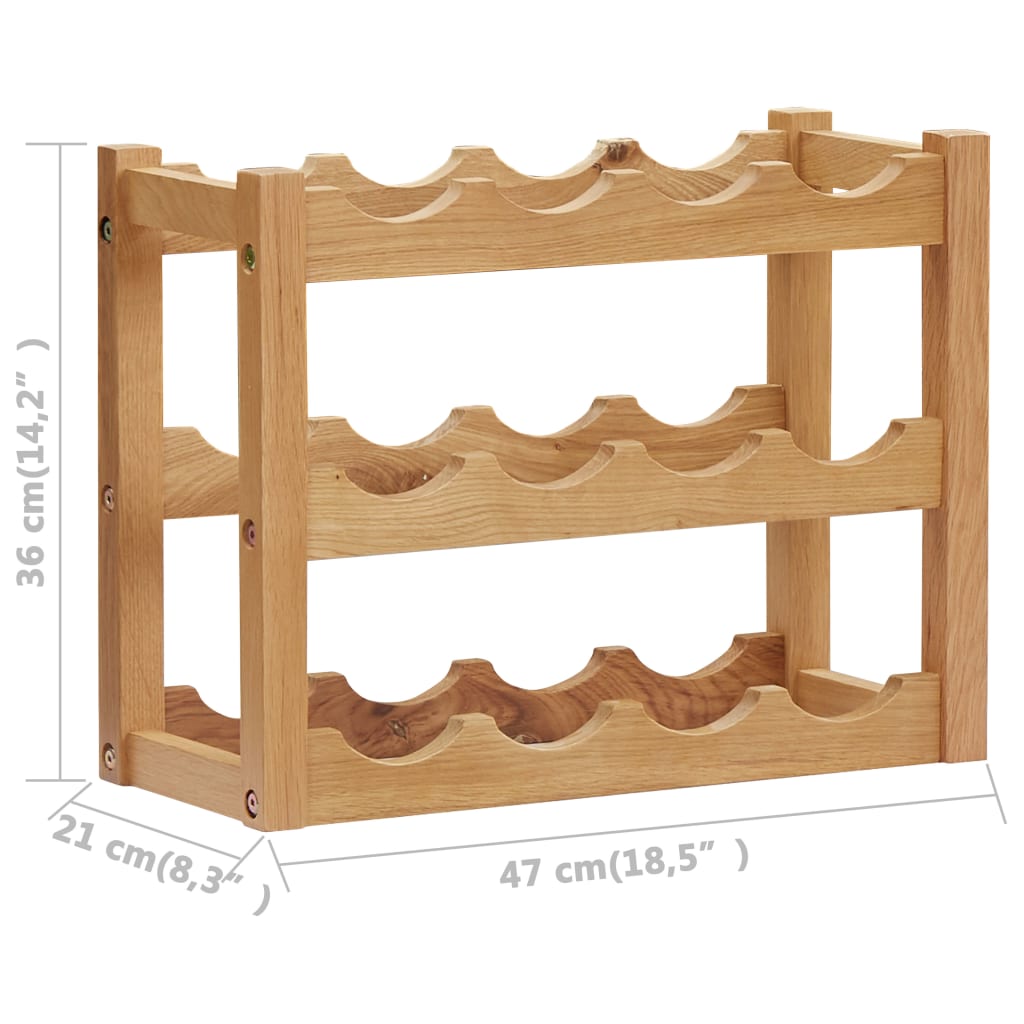 vidaXL Suport 12 sticle de vin, 47 x 21 x 36, lemn masiv de stejar vidaXL Suport 12 sticle de vin, 47 x 21 x 36, lemn masiv de stejar