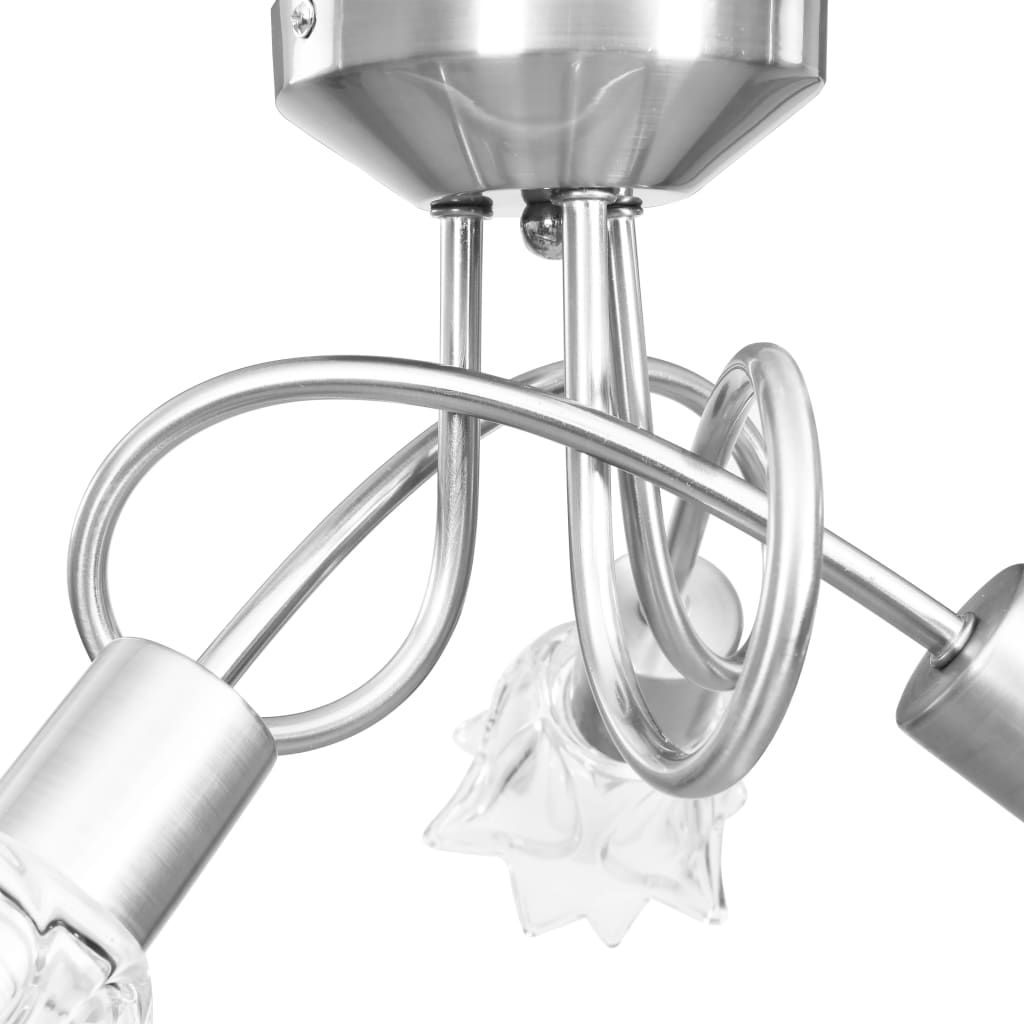 vidaXL Lustră, abajururi de sticlă transparentă, 3 becuri E14, lalea vidaXL Lustră, abajururi de sticlă transparentă, 3 becuri E14, lalea