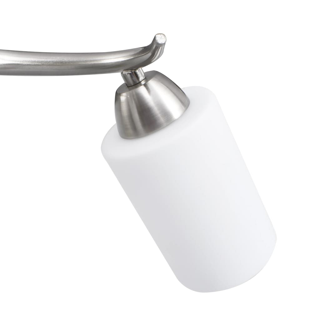 vidaXL Lustră cu abajururi din ceramică, 3 becuri E14, alb, con vidaXL Lustră cu abajururi din ceramică, 3 becuri E14, alb, con