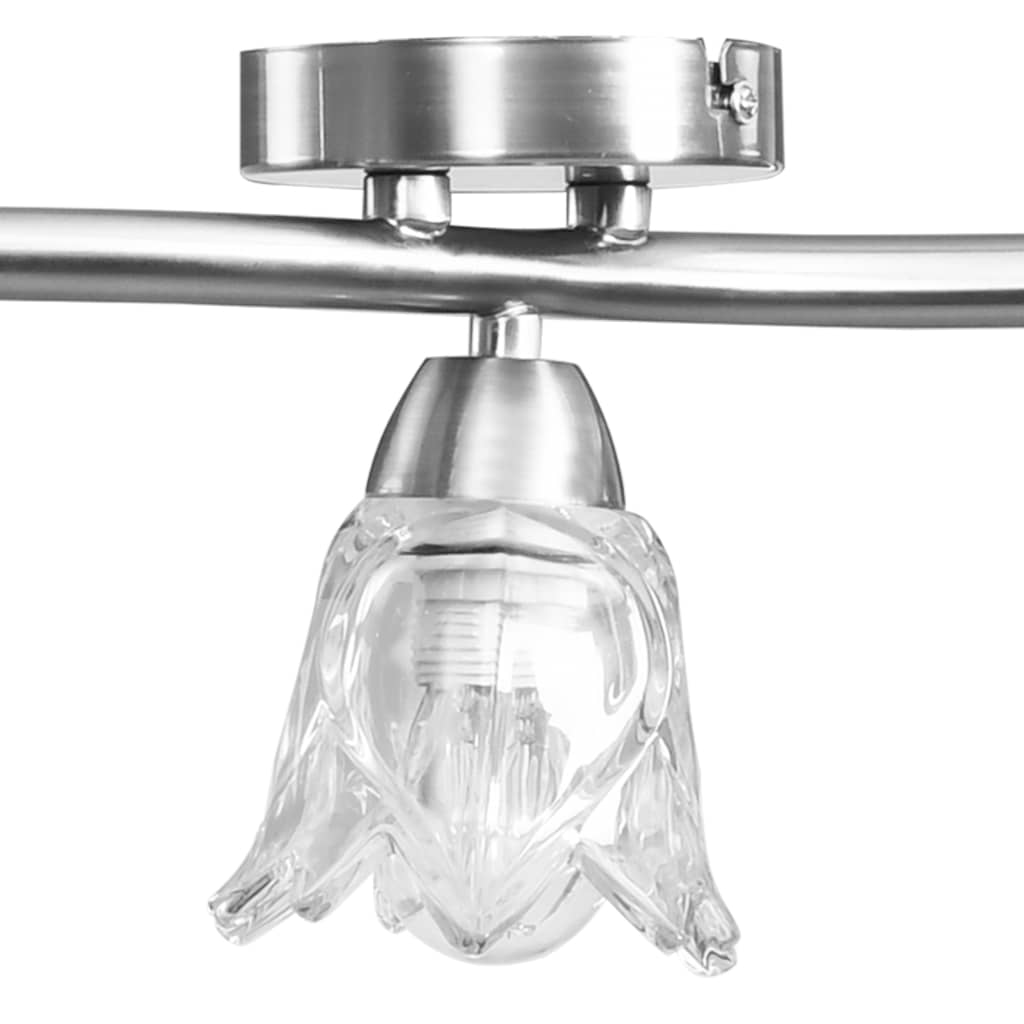 vidaXL Lustră, abajururi din sticlă transparentă, 5 becuri E14, lalea vidaXL Lustră, abajururi din sticlă transparentă, 5 becuri E14, lalea