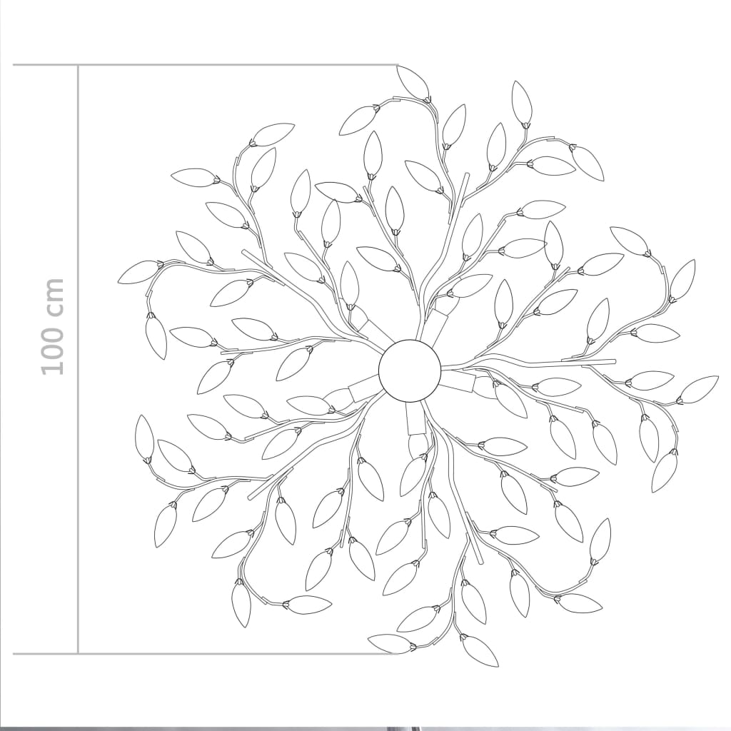 vidaXL Lustră cu brațe tip frunze cristal acrilic alb 5 becuri E14 vidaXL Lustră cu brațe tip frunze cristal acrilic alb 5 becuri E14