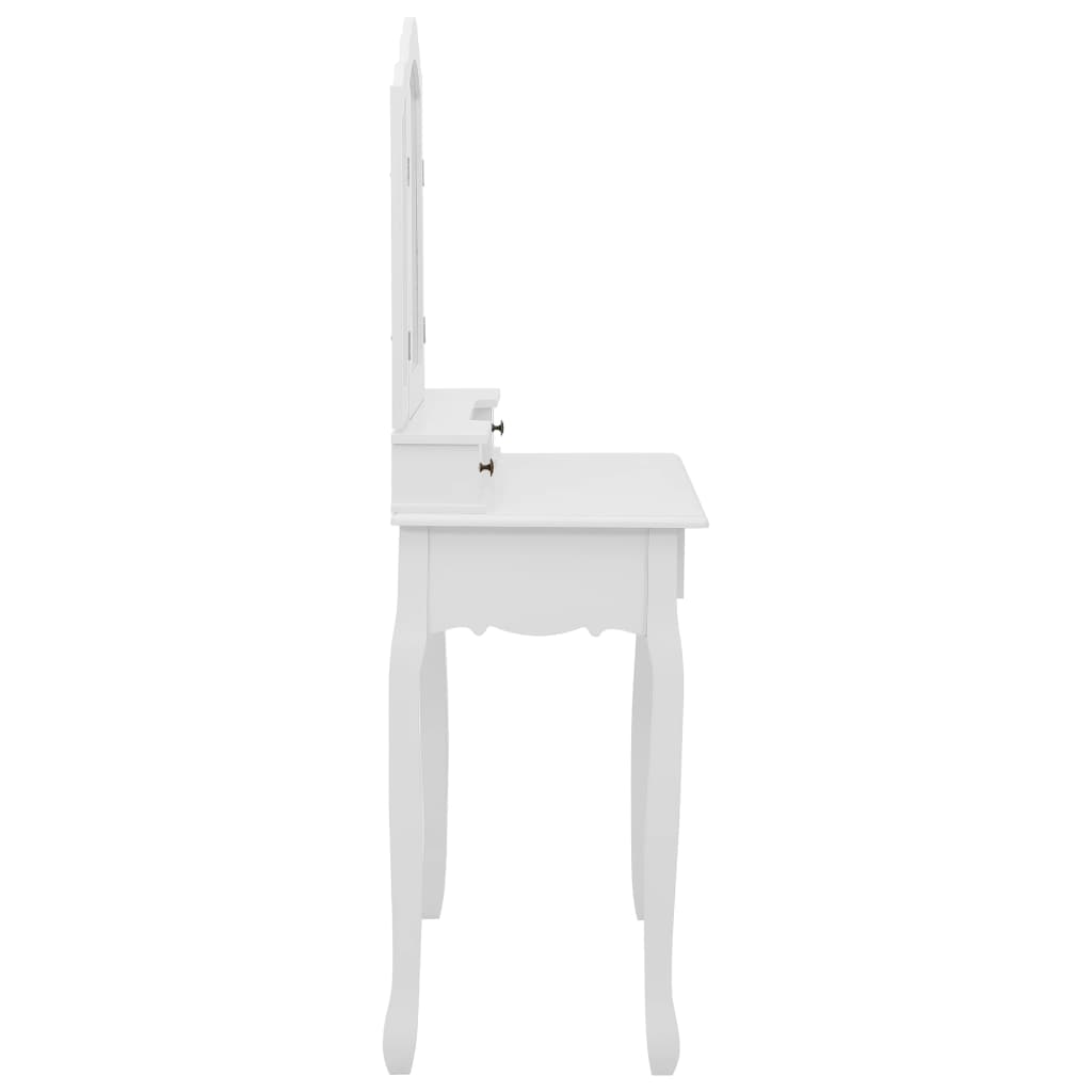 vidaXL Set masă de toaletă cu taburet alb 80x69x141 cm lemn paulownia