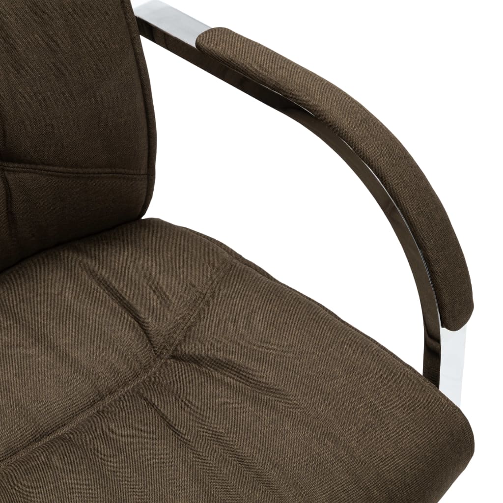 vidaXL Scaun de birou consolă, maro, material textil vidaXL Scaun de birou consolă, maro, material textil