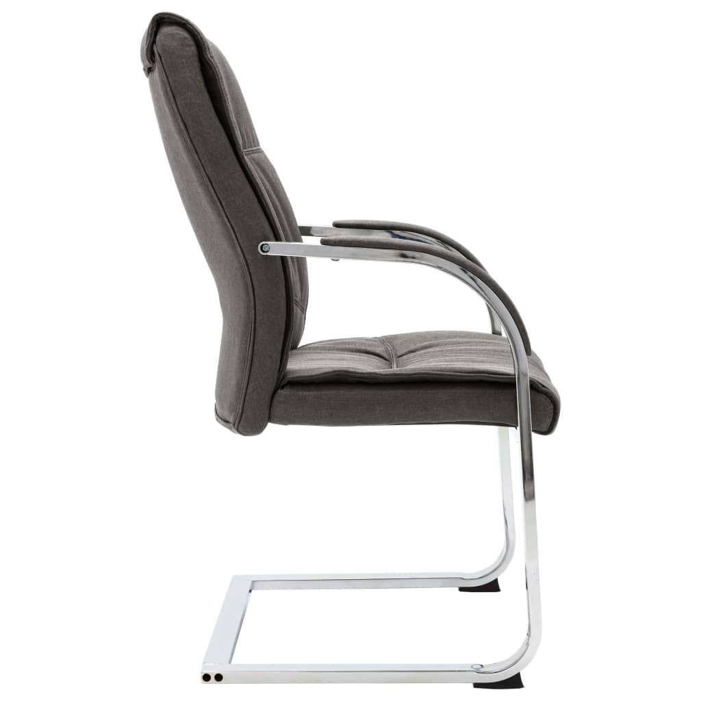 vidaXL Scaun de birou consolă, gri, material textil vidaXL Scaun de birou consolă, gri, material textil