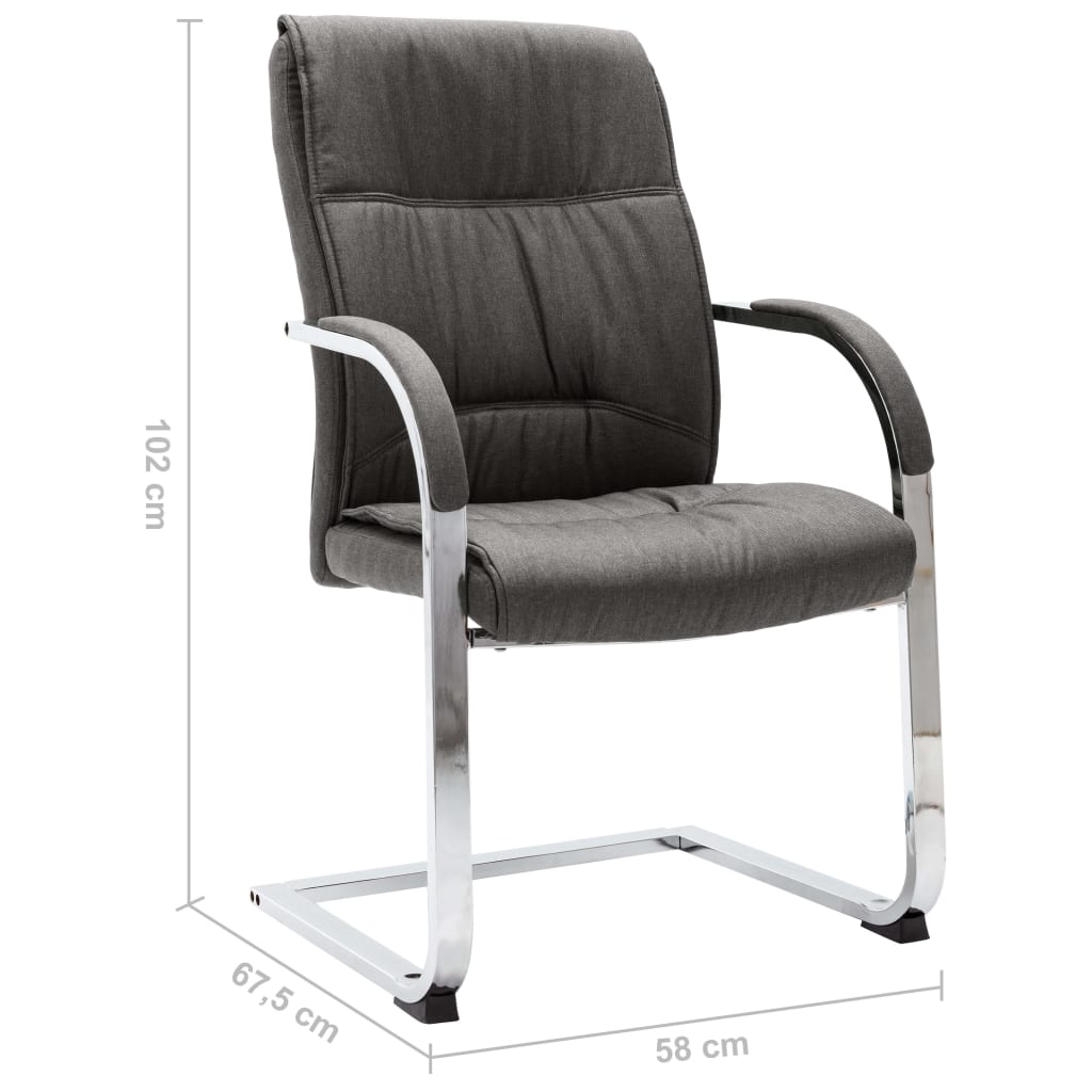 vidaXL Scaun de birou consolă, gri, material textil vidaXL Scaun de birou consolă, gri, material textil