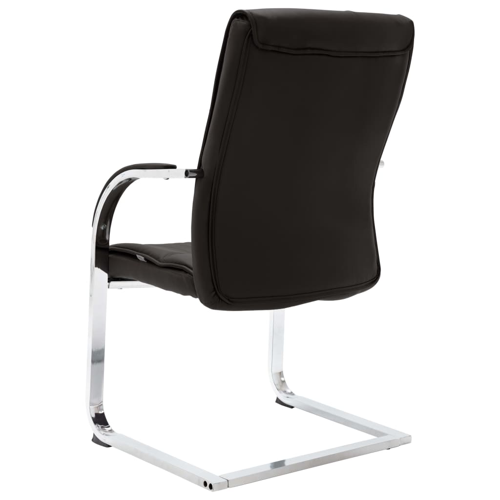 vidaXL Scaun de birou consolă, negru, piele ecologică vidaXL Scaun de birou consolă, negru, piele ecologică
