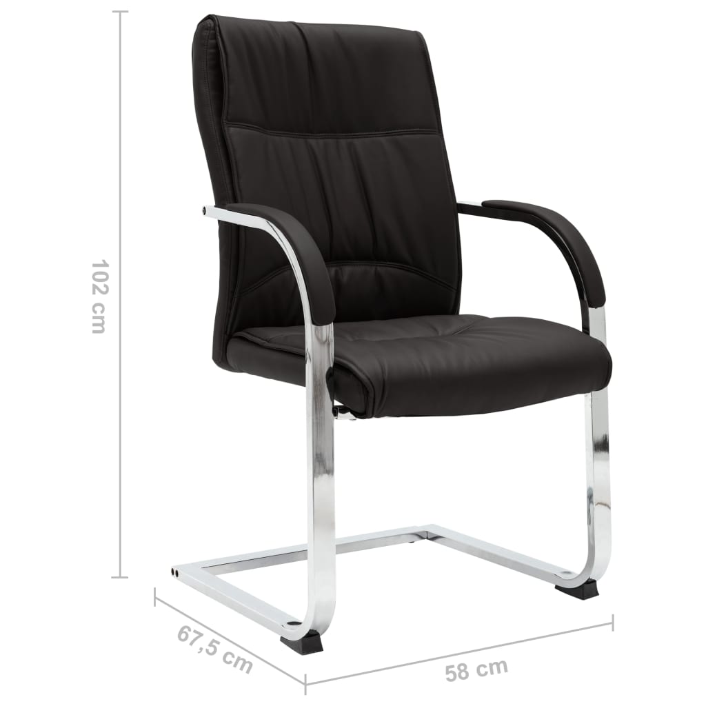 vidaXL Scaun de birou consolă, negru, piele ecologică vidaXL Scaun de birou consolă, negru, piele ecologică