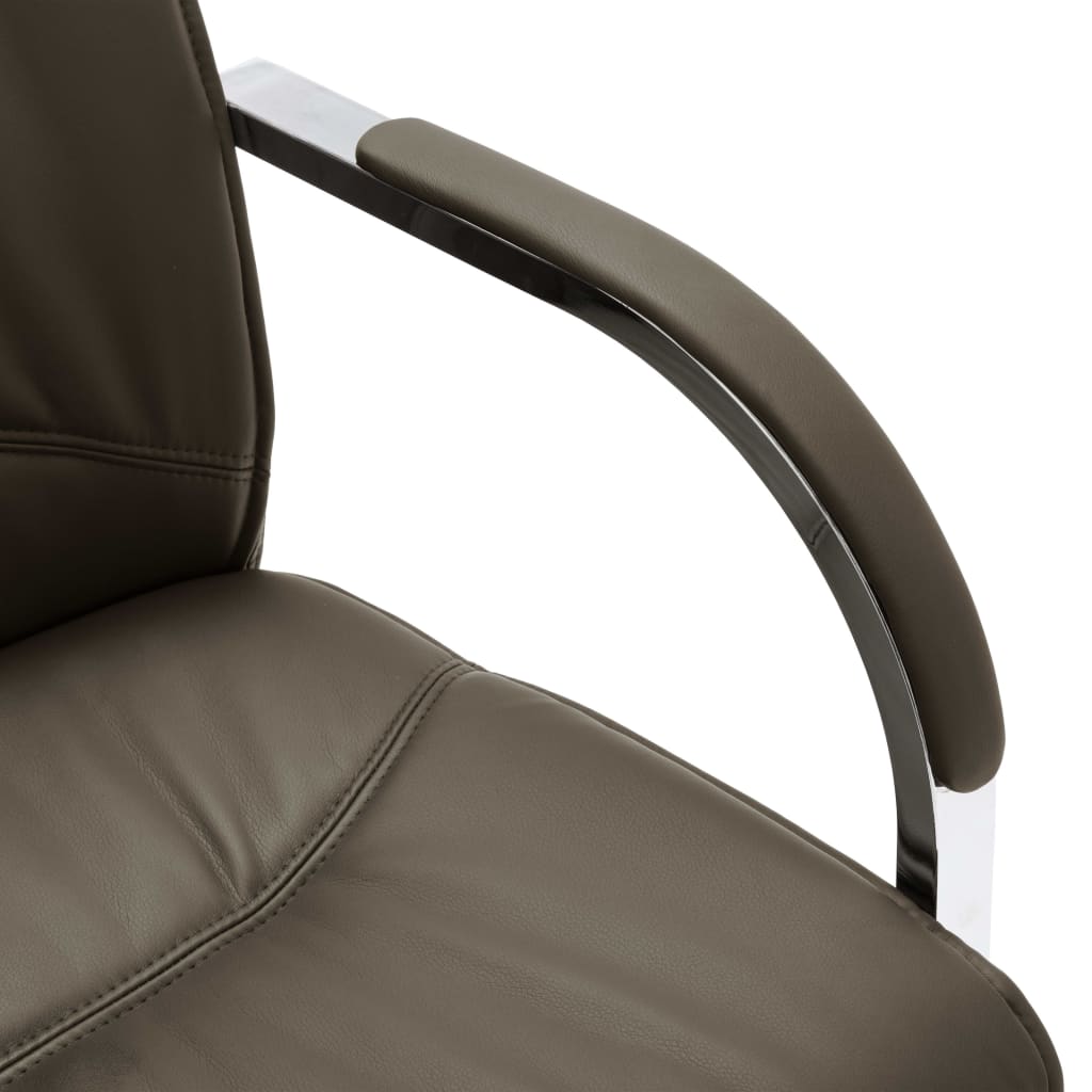 vidaXL Scaun de birou consolă, gri, piele ecologică vidaXL Scaun de birou consolă, gri, piele ecologică