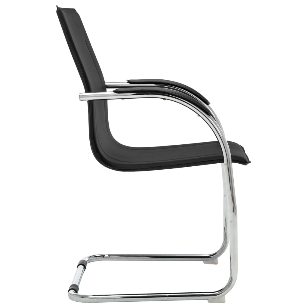 vidaXL Scaun de birou consolă, negru, piele ecologică vidaXL Scaun de birou consolă, negru, piele ecologică