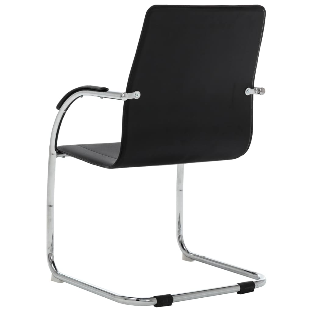 vidaXL Scaun de birou consolă, negru, piele ecologică vidaXL Scaun de birou consolă, negru, piele ecologică