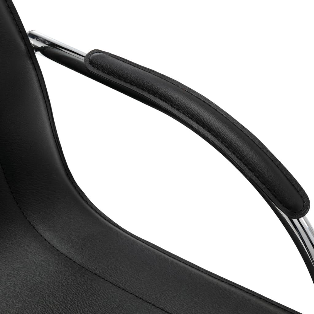 vidaXL Scaun de birou consolă, negru, piele ecologică vidaXL Scaun de birou consolă, negru, piele ecologică