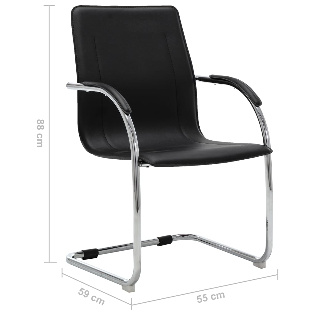 vidaXL Scaun de birou consolă, negru, piele ecologică vidaXL Scaun de birou consolă, negru, piele ecologică